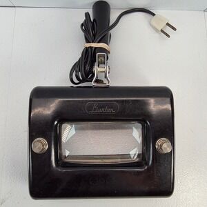 VTG Burton Magnifying Lamp Black Two Tube Fluorescent Light Clamp Mount READ!